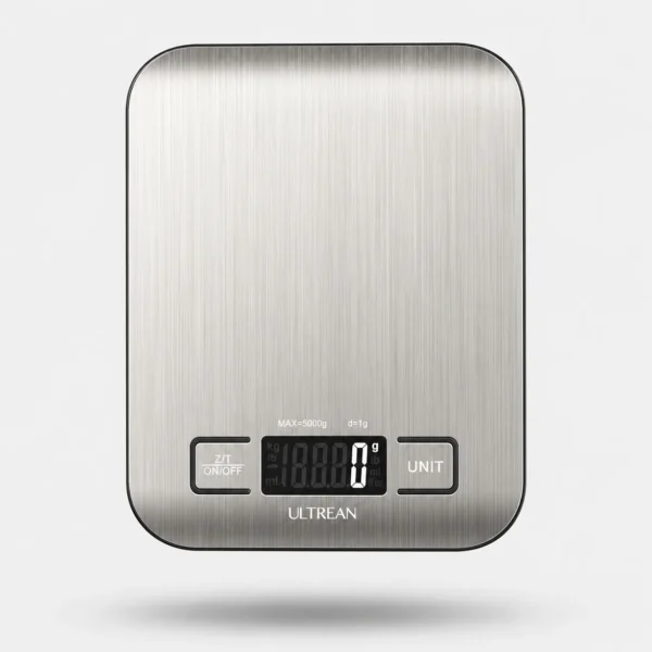 Food Scale, 22lb Digital Kitchen Scale Weight Grams and Ounces for Baking Cooking Coffee Package Postage, 6 Units with Tare Function, LCD Display, Easy Clean Stainless Steel (Silver)